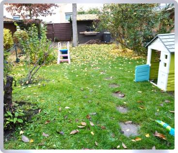 Gartenbereich mit Hütte